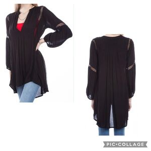 New SCULLY Women’s Black Long Sleeve Western Tunic CANTINA COLLECTION Lace Sz XS